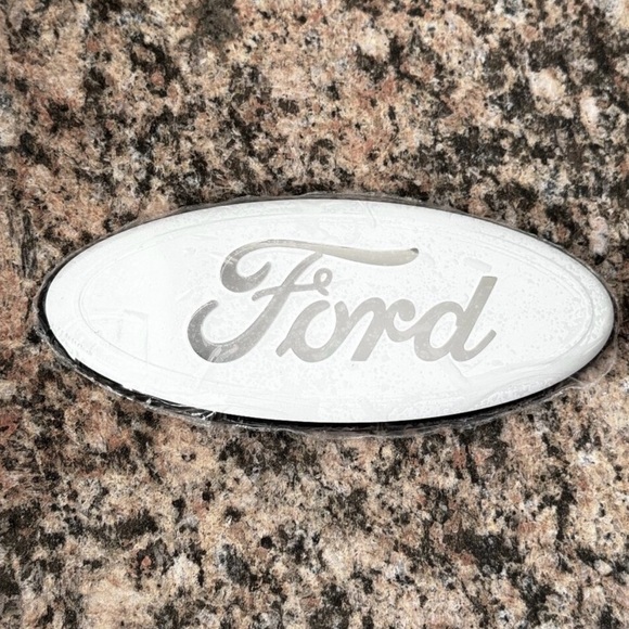 NEW 7" White Chrome Ford Emblem - Picture 1 of 5
